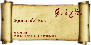Gyura Ákos névjegykártya