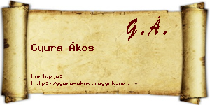 Gyura Ákos névjegykártya